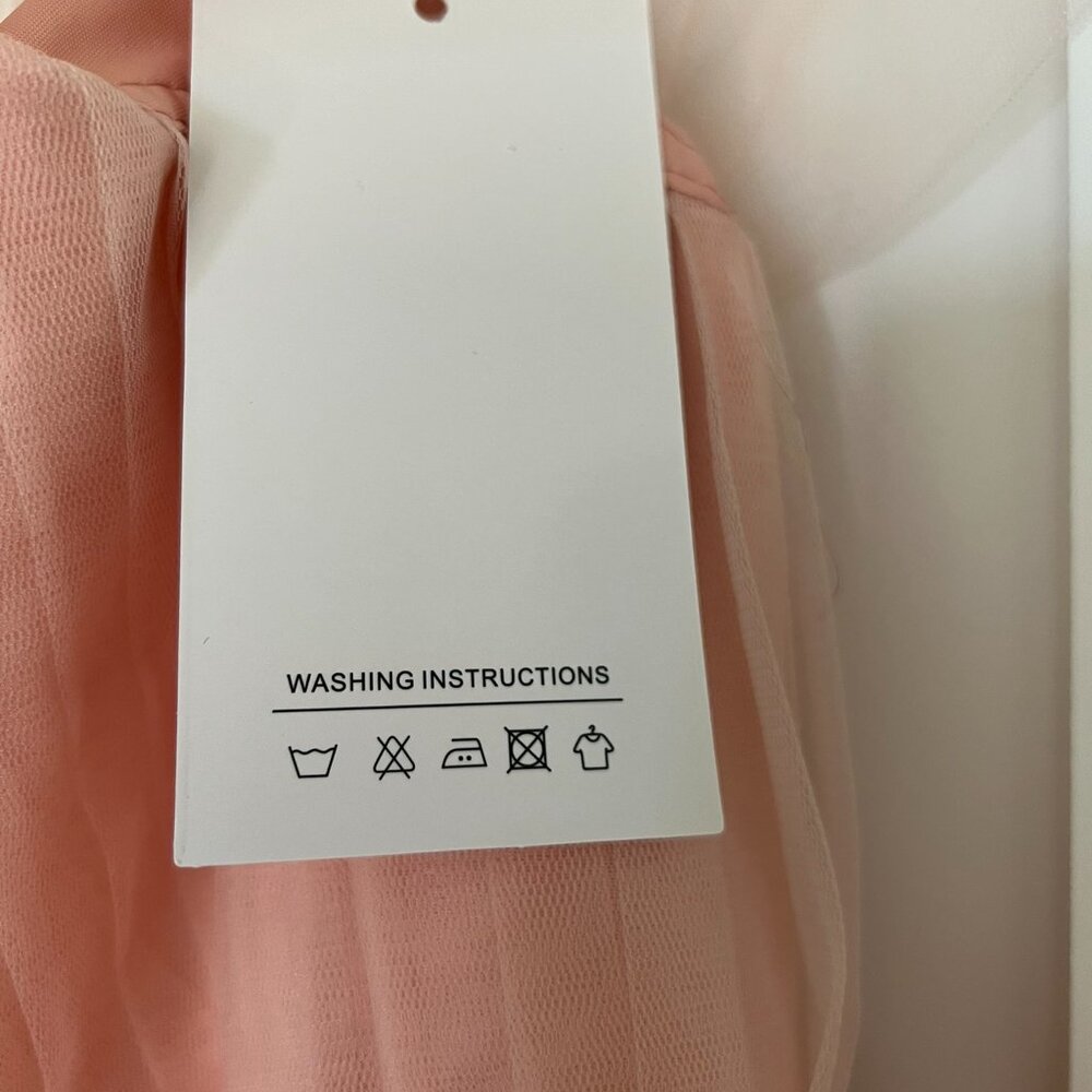Blush Pink Tulle Off Shoulder Maternity Gown - Picture 10 of 12